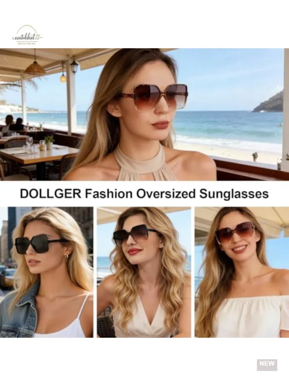 Oversized Square Sunglasses for Women UV400 Protection Trendy Shades Wide Big